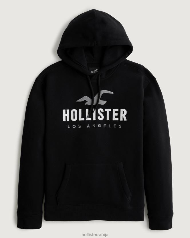 JVRN67965 дуксерица са логом мушкарци црн Hollister врховима